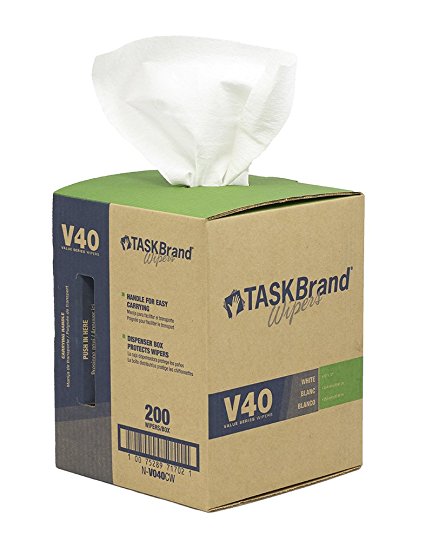 TaskBrand N-V040CGW Center Pull Wipers, White, 10