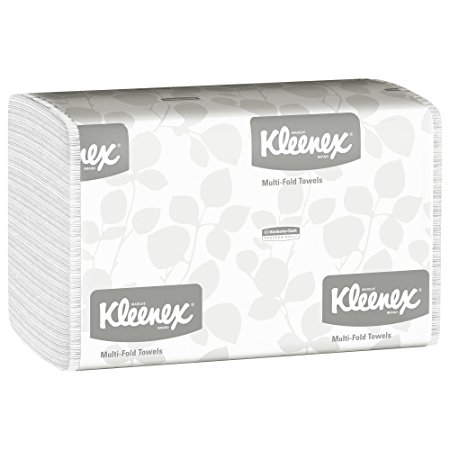 Kleenex Multifold Paper Towels (01890), White, 16 Packs/Case, 150 Tri Fold Paper Towels/Pack, 2,400 Towels/Case