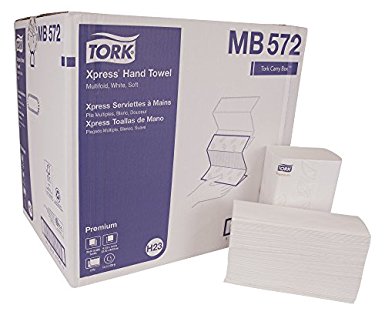 Tork Premium MB572 Soft Xpress Multifold Paper Hand Towel, 4-Panel, 2-Ply, 9.125