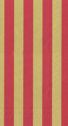 Ideal Home Range Big Stripes Paper Guest Towels, Gold and Red, 16-Pack