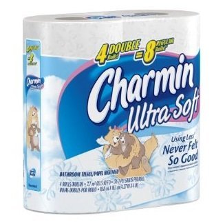 Charmin Ultra Soft, Double Rolls, 4 Count Packs (Pack of 20) 80 Total Rolls [Amazon Frustration-Free Packaging]