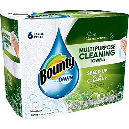 Bounty with Dawn Large Rolls Multipurpose Cleaning Paper Towels, 49 sheets, 6 rolls 14.00