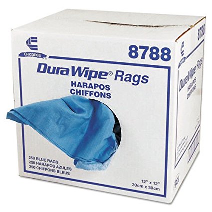 CHI8788 - DuraWipe Creped Blue Towels, 12quot; x 12quot;