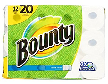 Bounty Select-a-Size Mega Roll Paper Towels, 92 sheets, 12 rolls