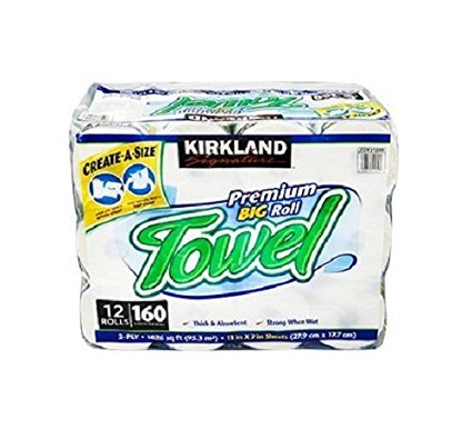 Kirkland Signature Premium Big Roll Paper Towels 12-roll, 160 Sheets Per Roll