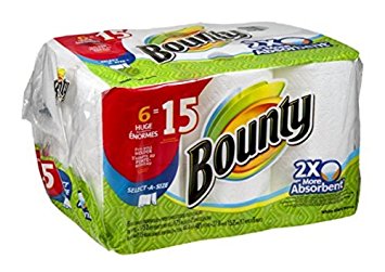 Bounty Select-A-Size White Paper Towels Huge Rolls - 6 CT