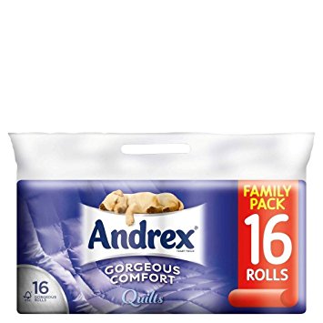 Andrex Gorgeous Comfort Quilts White Tissue Rolls - 160 Sheets per Roll (16)