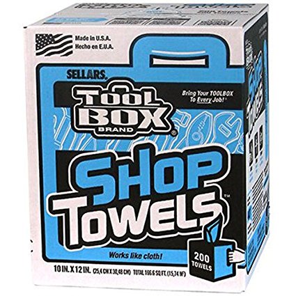 Sellars Wipers & Sorbents SELLARS WIPERS Toolbox Blue Center-Pull Box Shop Towels (200 Sheets Per Box), 10