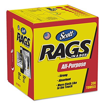 Rags In A Box, Pop-Up Box, 10 X 12, White, 200/box, 8 Boxes Per Carton