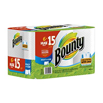 Bounty Paper Towels 6 Select A Size Huge Rolls, 6 Count