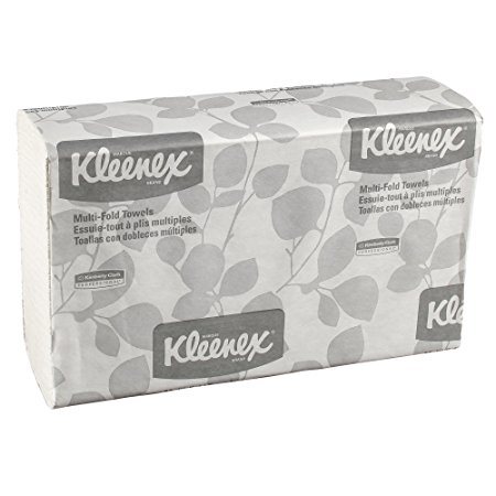 Kleenex Multifold Paper Towels (02046), White, 8 Packs/Convenience Case, 150 Tri Fold Paper Towels/Pack, 1,200 Towels/Case