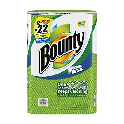 Bounty Select-a-Size 12 Super Rolls=22 Regular Select-a-Size Rolls WHITE by Bounty