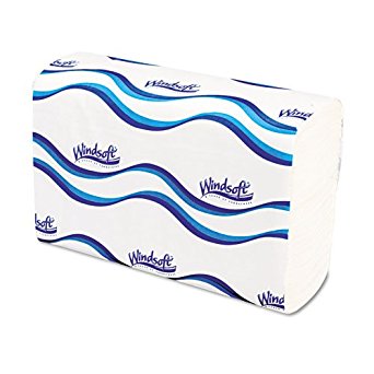 Windsoft Embossed Multifold Paper Towel, 9 1/5 x 9 2/5, White - 16 packs of 250 towels each.
