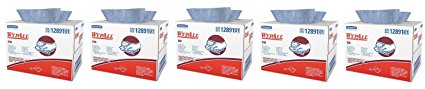 Wypall X90 Extended Use Wipers (12891), Reusable Wipes BRAG BOX, Blue Denim, 1 Box / Case, 136 Sheets / Box (5-(Pack))
