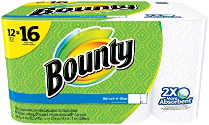 Bounty Select-a-Size Paper Towels, White, 12 Rolls