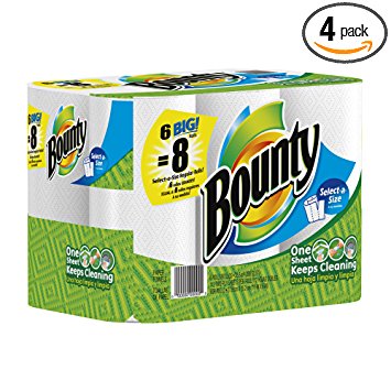 Bounty Big Roll, Select-A-Size, White, 6-Count (Pack of 4)